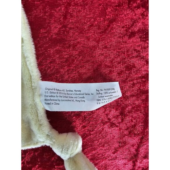 Barrons Hello Bunny Rabbit Lovey Rattle Security Blanket Knotted Corners Plush - Picture 3 of 6